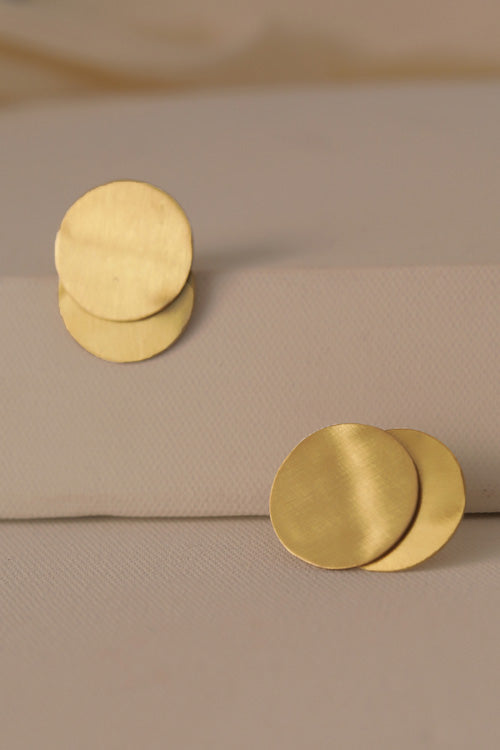 Lukka Chuppi Erebus - Ecplis earrings with brass off cut sheet.