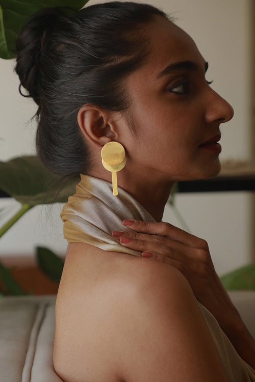 Lukka Chuppi Theia - Stick earrings with brass off cut sheet.