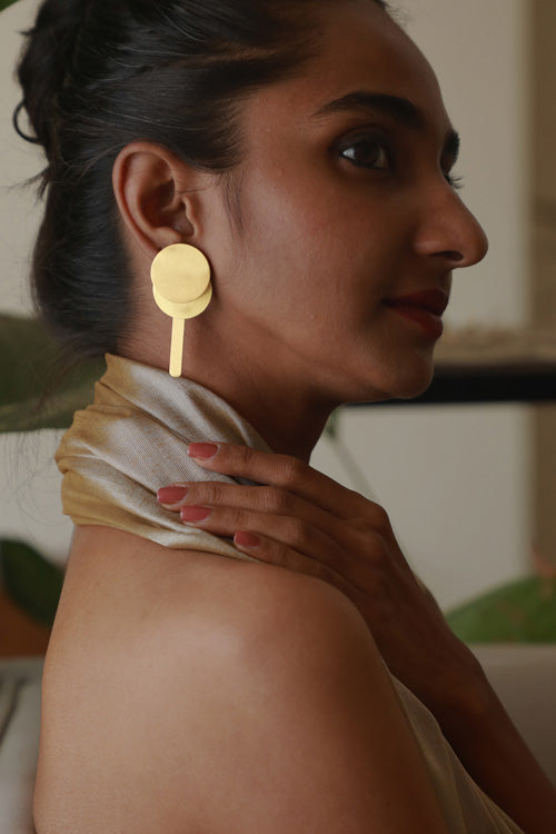 Lukka Chuppi Theia - Stick earrings with brass off cut sheet.