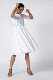Okhai Dove Cotton White Embroidered Dress For Women Online