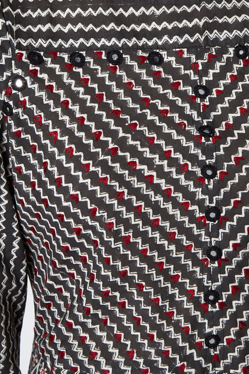 Okhai 'Ishara' Embroidered Cotton Mirror Work Dress | Relove