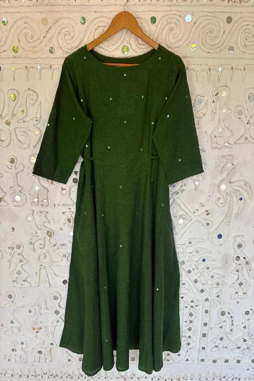 Okhai 'Emerald' Embroidered Cotton Dress | Rescue