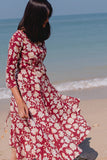 Okhai 'Corals' Embroidered Cotton Hand Block Print Dress | Relove
