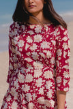 Buy Okhai Corals Embroidered Hand Block Printed Cotton Mirror Work Dress For Women Online