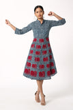 Okhai Euphoric Hand Block Printed Cotton Applique Work Dress For Women Online