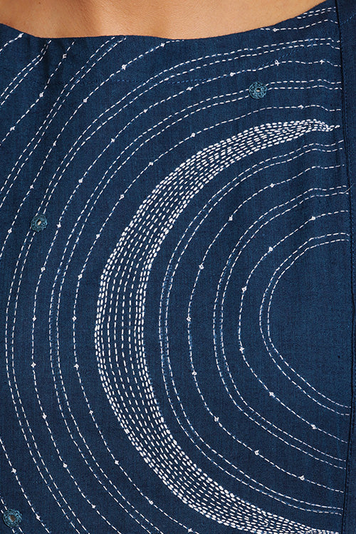Okhai 'Aura Orbit' Hand Embroidered Sleeveless Pure Cotton Dress