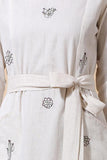 Okhai Leaves Hand Embroidered Pure Cotton Dress | Rescue