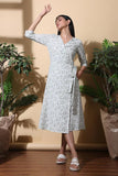 Okhai Oasis Hand Block Print Cotton Wrap Dress For Women Online