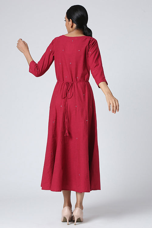 Okhai 'Aaina' Mirror Work Cotton Dress | Rescue