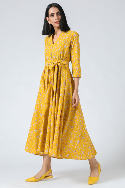 Okhai 'Sunbird' Hand Block Printed Pure Cotton Dress | Relove