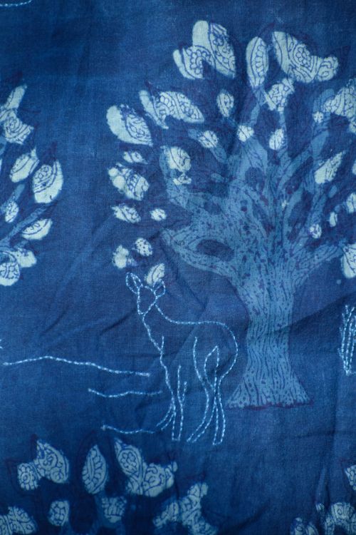 Okhai 'Jungle' Handblock Printed Hand Embroidered Cotton Wrap Around Dress | Rescue