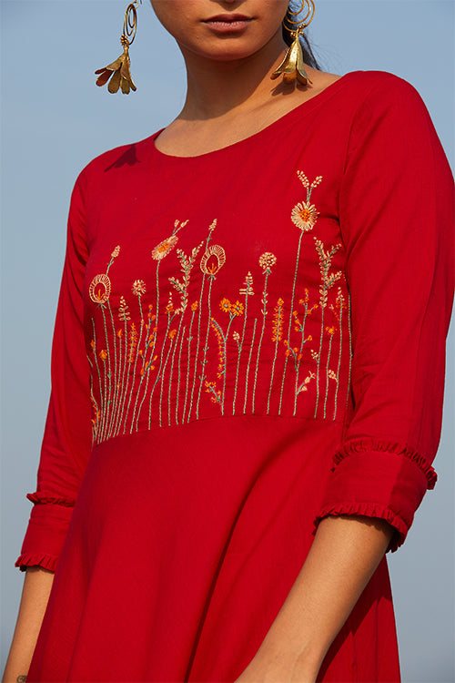 Okhai 'Endear' Hand Embroidered Pure Cotton Dress | Relove