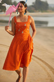 Hummingbird Cotton Handloom Sleeveless Dress For Women Online