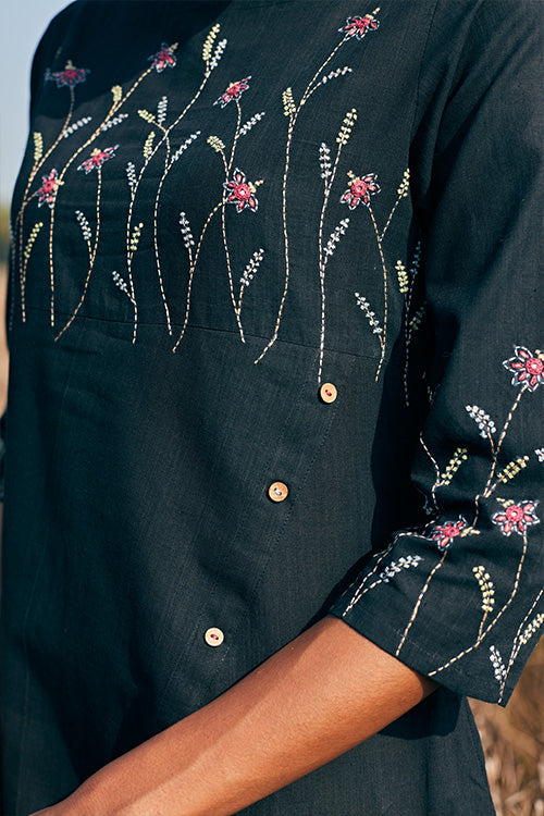 Okhai 'Purpose' Hand Embroidered Mirror Work Pure Cotton Dress | Relove