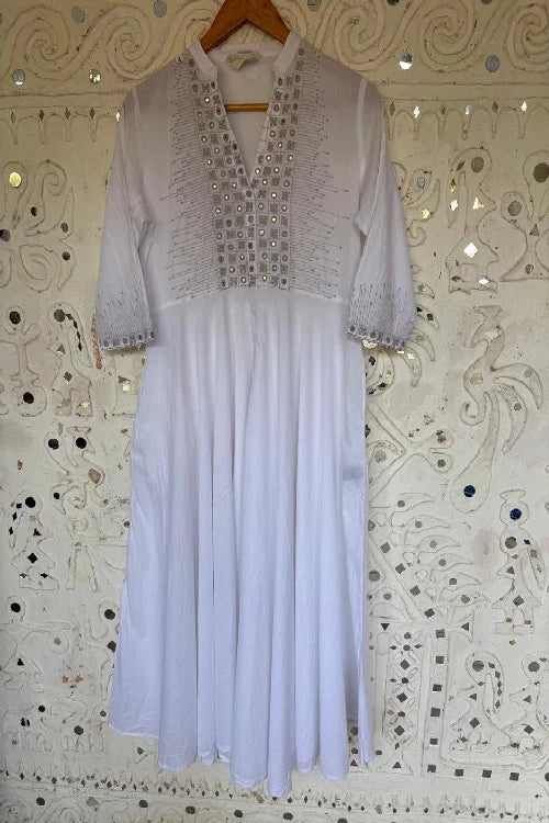 Okhai 'Ariya' Hand Embroidered Mirror Work Pure Cotton Dress | Rescue