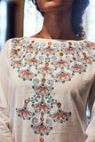 Okhai 'Purity' Hand Embroidered Pure Cotton A Line Kurta | Relove