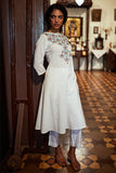 Okhai 'Purity' Hand Embroidered Pure Cotton A Line Kurta | Rescue