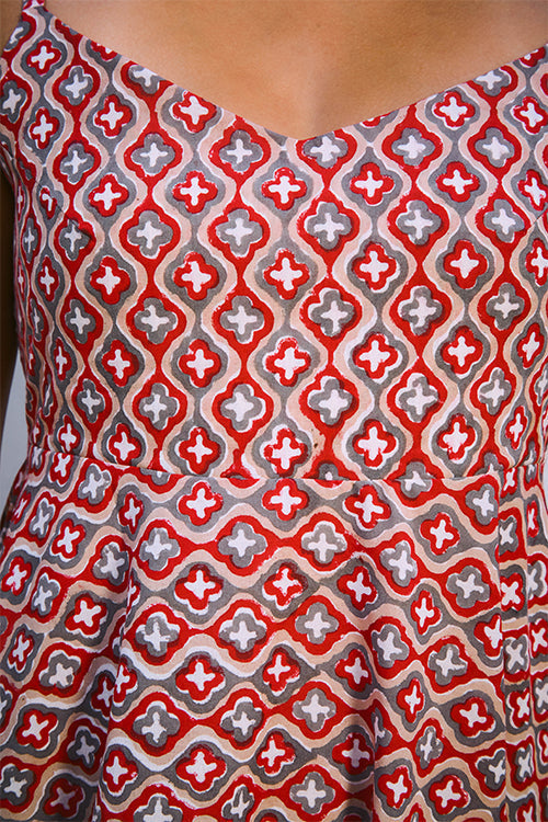 Okhai 'Paprika' Pure Cotton Hand-Block Printed Dress | Relove