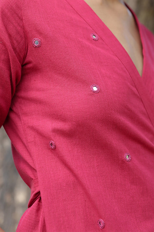 Okhai 'Jolene' Pure Cotton Mirror Work Wrap Dress | Rescue