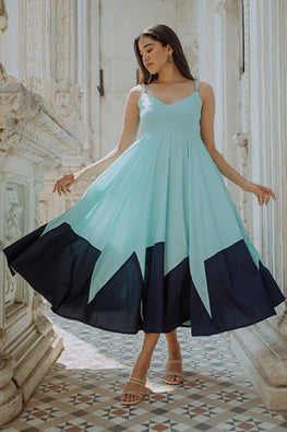 Okhai 'The Heavens' Pure Cotton Double Layered Sling Dress | Rescue