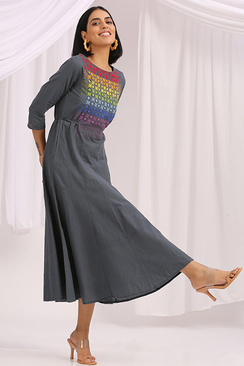 Okhai 'Prism Dream' Hand Embroidered Mirror Work Dress | Rescue