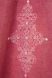 Okhai 'Mauve Magic' Hand Embroidered Pure Cotton Dress