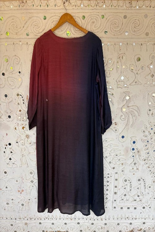Okhai 'Dusky Sky' Ombre V-Neck Modal Silk Dress | Rescue