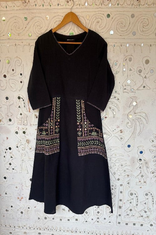 Okhai 'Enchanted' Pure Cotton Hand Embroidered Mirror Work Dress | Rescue
