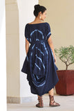 Okhai 'Stipple' Hand Embroidered Tie Dye Hand Block Printed Pure Cotton Dress