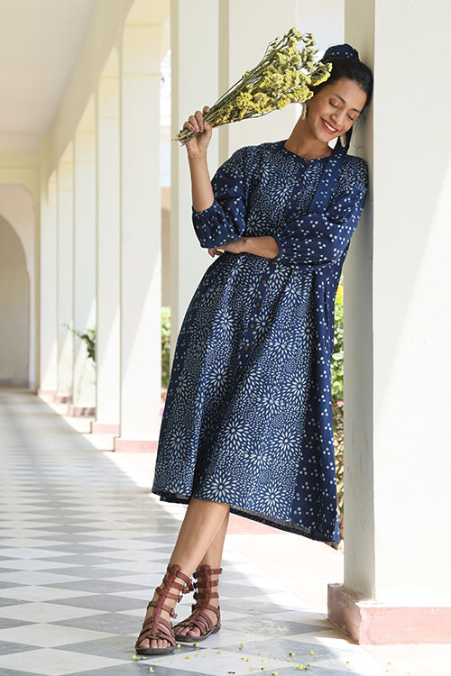 Okhai 'Bohemian' Pure Cotton Hand Block Printed Dress