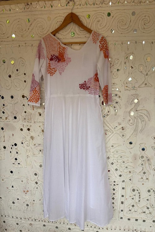 Okhai 'Riverside' Pure Cotton Hand Embroidered Mirror Work Dress | Rescue