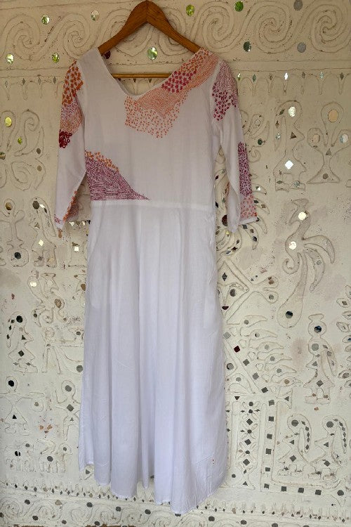 Okhai 'Riverside' Pure Cotton Hand Embroidered Mirror Work Dress | Rescue