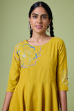  Daylily Hand Embroidered Pure Cotton Mirror Work Summer Dress Online