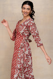 Okhai "Soaring Robin" Handblock Printed Pure Cotton Wrap Dress