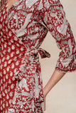Okhai "Soaring Robin" Handblock Printed Pure Cotton Wrap Dress