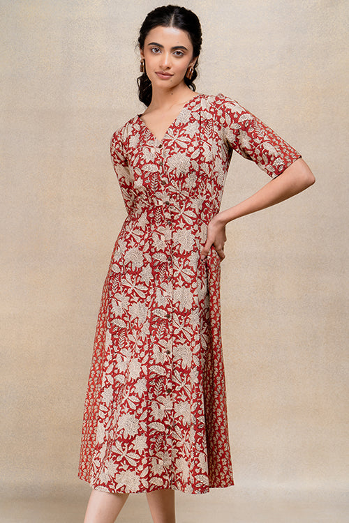 Okhai "Inspire" Handblock Printed Pure Cotton Dress