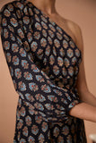 Okhai "Garnet Gypsy" Handblock Printed Modal Ajrakh One-Shoulder Dress