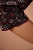 Okhai "Rosalie" Hand Embroidered Handblock Printed Chanderi Silk Ajrakh Collared Dress