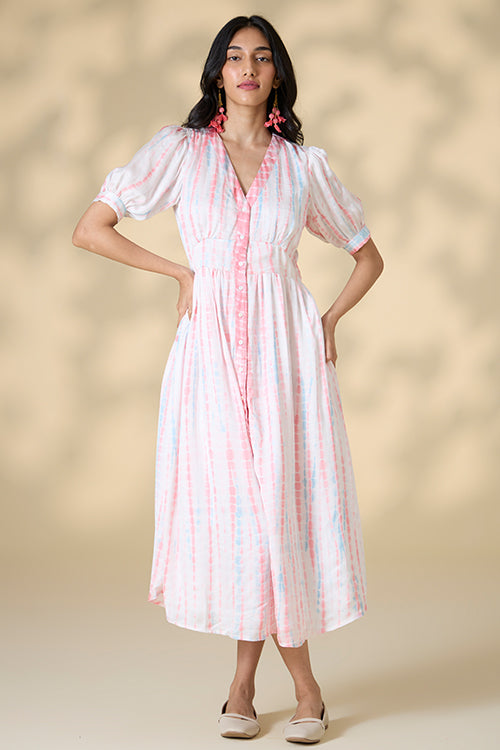 Okhai "Skyline" Tie-and-Dye Modal Silk Dress