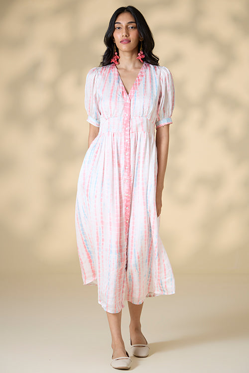 Okhai "Skyline" Tie-and-Dye Modal Silk Dress