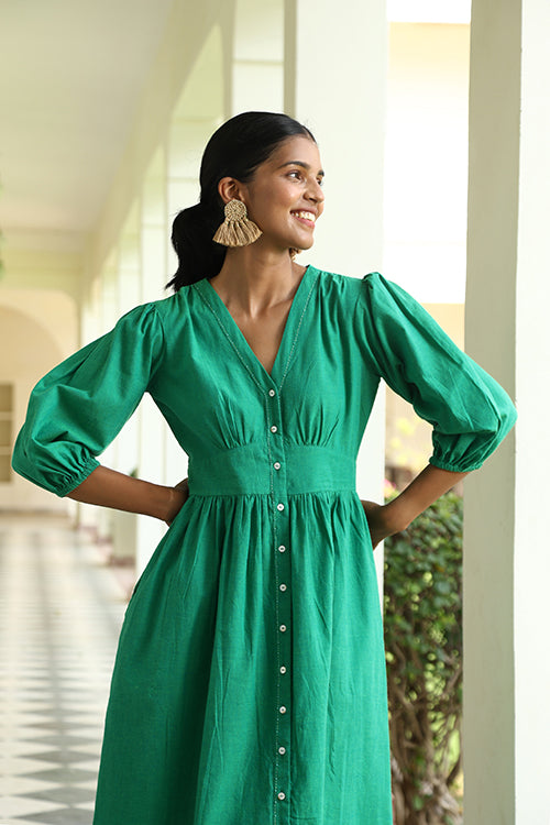 Okhai "Marine Time" Hand-Embroidered Beadwork Pure Cotton Dress