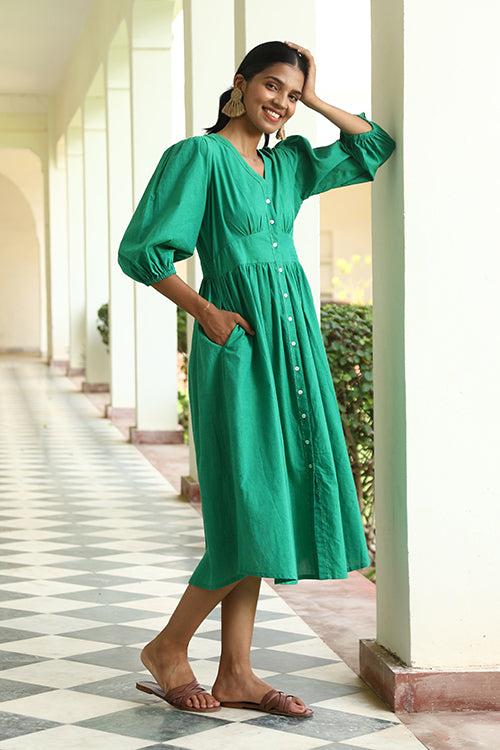 Okhai "Marine Time" Hand-Embroidered Beadwork Pure Cotton Dress