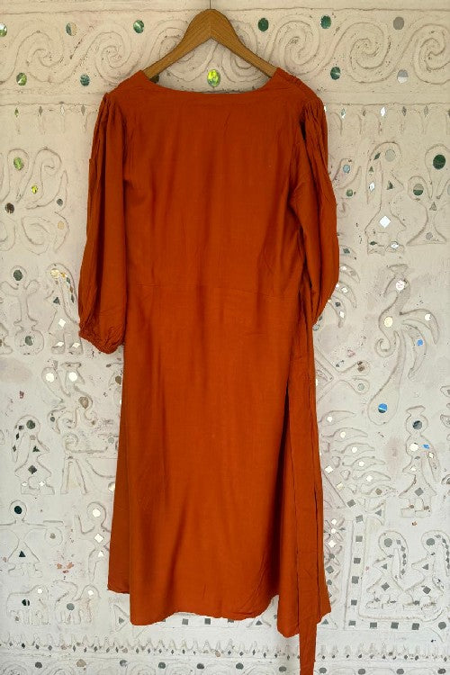 Okhai "Saffron Echo" Silk Blend Wrap Dress| Rescue
