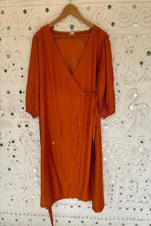 Okhai "Saffron Echo" Silk Blend Wrap Dress| Rescue