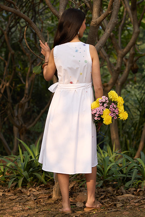Okhai "Magical Elixir" Hand-Embroidered and Mirrorwork Pure Cotton Wrap Dress