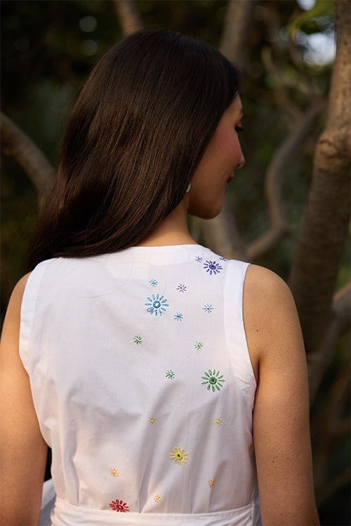 Okhai "Magical Elixir" Hand-Embroidered and Mirrorwork Pure Cotton Wrap Dress