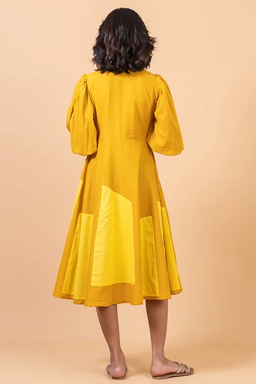 Okhai 'Golden Hour' Pure Cotton Mustard Dress