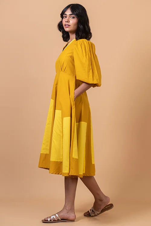 Okhai 'Golden Hour' Pure Cotton Mustard Dress