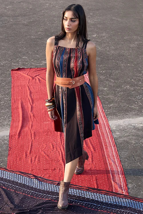 Okhai "Sunrays" Cotton Ajrakh Sleeveless Dress