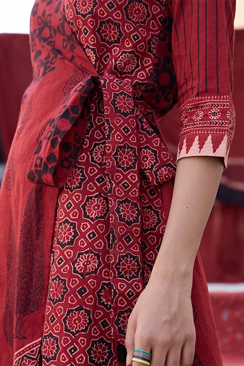 Okhai "Mosaic" Cotton Ajrakh Wrap Dress